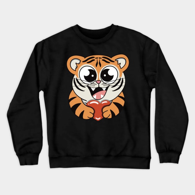 Tiger Love Crewneck Sweatshirt by Nuffypuffy